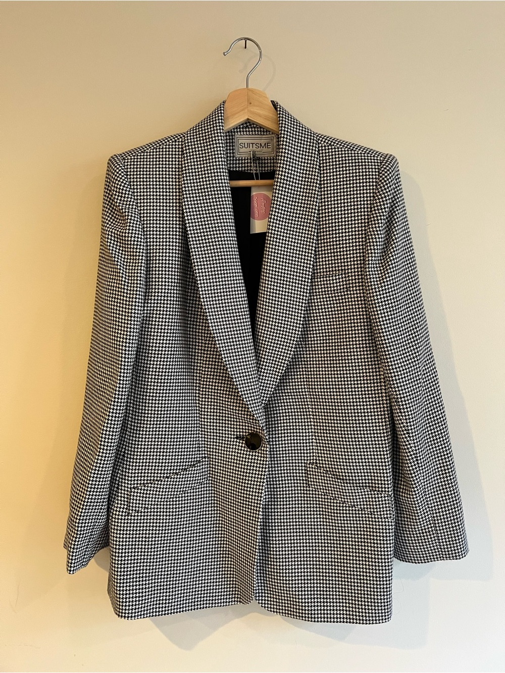 Black & White Houndstooth Blazer